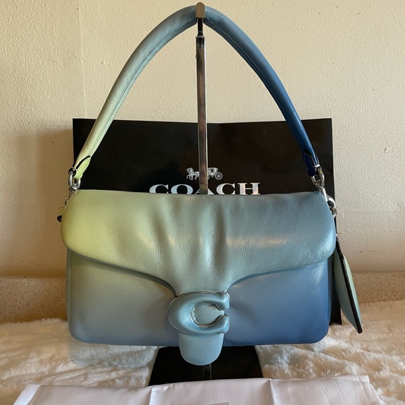 ❌Sold out❌Coach Pillow Tabby Shoulder Bag 26 Aqua Green multi Ombré Leather - Picture 1 of 15